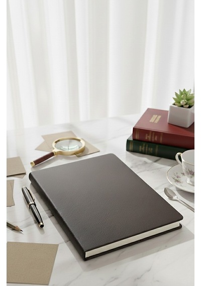 A4 Kareli Defter 160 Yaprak 1 Adet Termo Deri Kapaklı Defter 21x29cm Okul Defteri Kareli Defter Deri Kapaklı Kahverengi