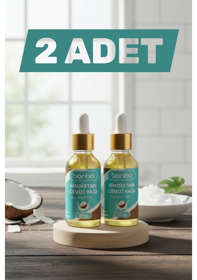 Hindistan Cevizi Yağı 2x20 Ml İkili Set Doğal Nemlendirici, Saç Ve Cilt Bakımı, Oil Pulling 40 ML