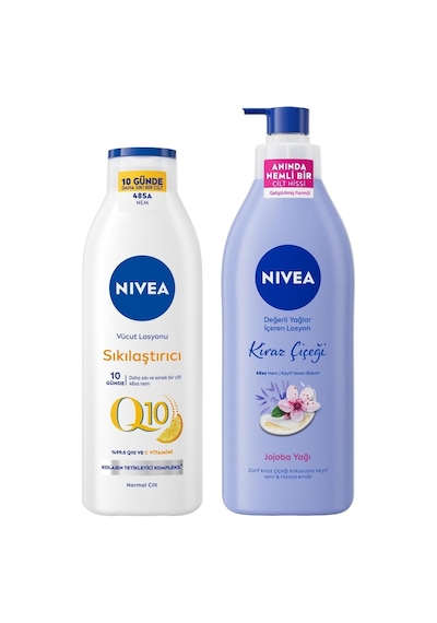 Q10 Sıkılaştırıcı C Vitamini Vücut Losyonu 250ml Ve Kiraz Çiçeği Nemlendirici Vücut Losyonu 400ml