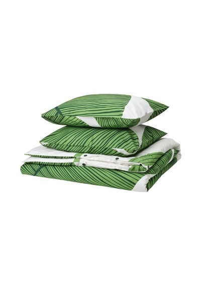 Ikea Kungscıssus Çift Kişilik Nevresim Takımı 220 X 240 Cm Beyaz - Yeşil
