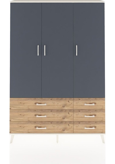 Arges Dolap 5 Raflı 6 Çekmeceli Tek Askılı 132x30x195 Aytaşı-antrasit/çam Antrasıt/atlas Çam Arges Dolap 5 Raflı 6 Çekmeceli Tek Askılı 132x30x195 Aytaşı-antrasit/çam Antrasıt/atlas Çam