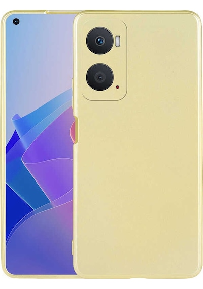 Kilifone - Oppo Uyumlu A96 4g - Kılıf Mat Renkli Esnek Premier Silikon Kapak - Gold