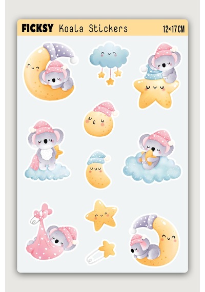 Sevimli Fil Sticker Seti - 11 Adet Etiket Çıkartma Diğer