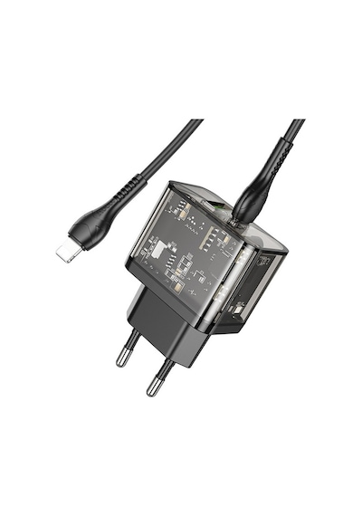 Hoco N34 PD20W USB + Type-C + Lightning Kablo Hızlı Şarj Adaptör Seti