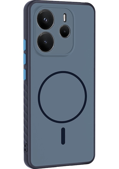 Maks Technology Redmi Note 14 4g Kılıf M-safe Şarj Özellikli Mkst Tea Kapak - Lacivert