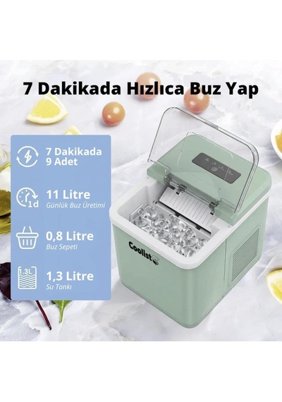 Tr Clk2bm 12/24volt/ 220volt 1.3 Litre Kompresörlü Otomatik Buz Yapma Makinesi Genel