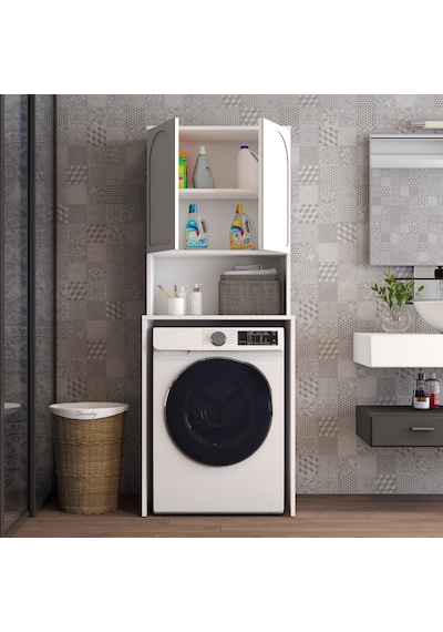 Lyon Çamaşır Makinesi Dolabı V102 - Beyaz Beyaz