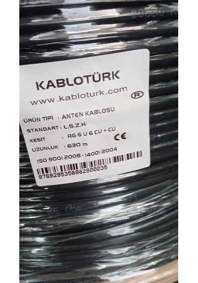 Tam Bakır H.free Rg6 U6 Cu/cu Anten Kablosu 630 Metre