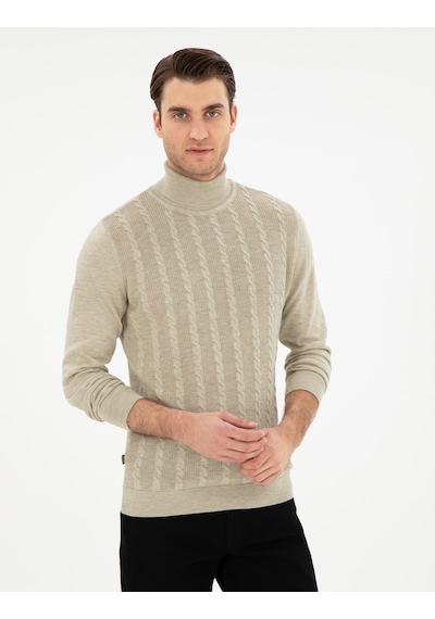 Pierre Cardin Erkek Kum Melanj Kazak /triko 50300500-vr123 Kum Melanj