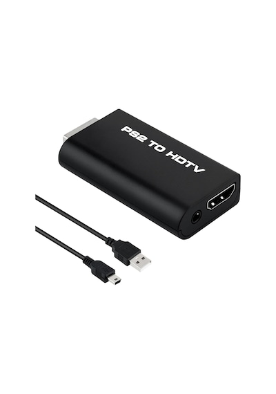 G300 Ps2'den Hdmi'a Çevirici Adaptör Hdtv 3,5 Mm Ses Çıkışlı Mini Usb'den Usb'ye Kablo İle Güç Alır Ps2 Slim Desteklemez