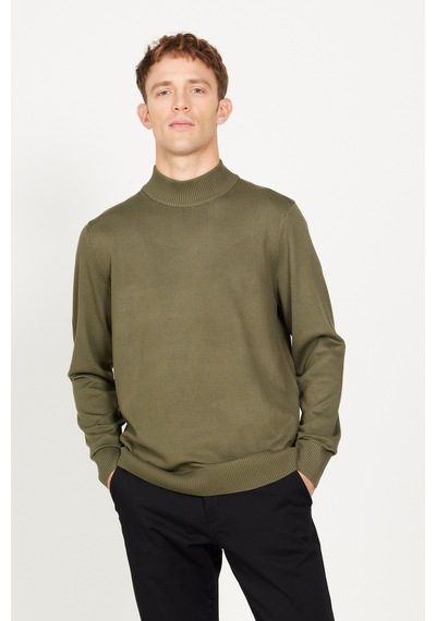 AC&Co / Altınyıldız Classics Erkek Hakı Standart Fit Normal Kesim Yarım Balıkçı Yaka Triko Kazak Haki AC&Co / Altınyıldız Classics Erkek Hakı Standart Fit Normal Kesim Yarım Balıkçı Yaka Triko Kazak Haki
