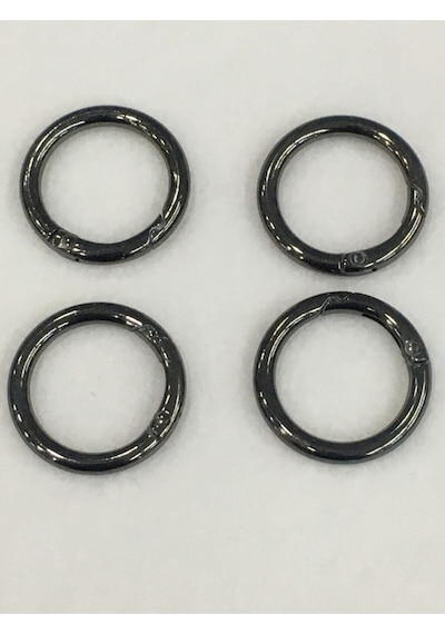 Karantuhafiye Çanta Halkası Yuvarlak Yaylı Klips 2,5 Cm 4 Lü Set Antrasit Antrasit