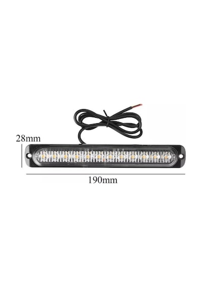Ahmet Otomotiv Amber Turuncu Işık Çubuğu 12 Ledli Parmak Araba-kamyon-tır İşaret Lambası 19cm 12v-24v