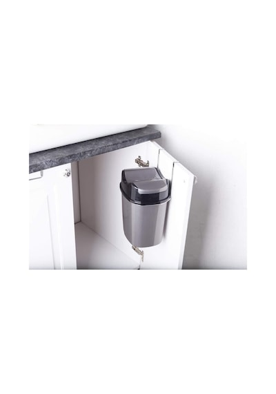 Geseus SF008 Mutfak Dolap İçi Askılı Geçmeli Pratik Kapak Çöp Kovası 8,5 L Gri