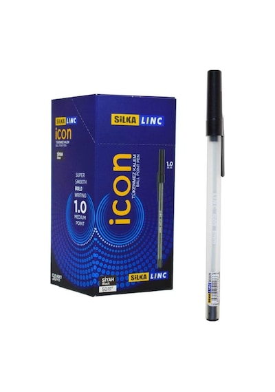 Silka Linc Icon 1.0 Mm Siyah Tükenmez Kalem - 5'li Set