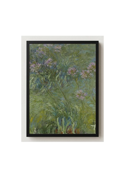 Monet Agapantlar Çerçevesiz Poster 30x42 Cm A3 Tablo Empresyonist Duvar Dekoru Mat Fotoğraf Kağıdı