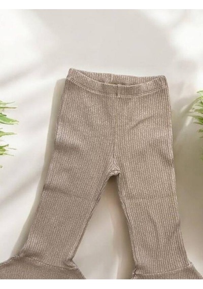 Zekids Kız Çocuk Bel Lastikli Kaşkorse İspanyol Paça Tayt-14433 Bej