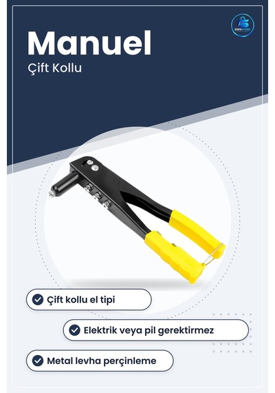 Perçin Tabancası Manuel Çift Kollu El Tipi Metal Levha Perçinleme
