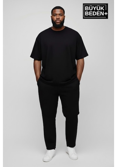 Süperlife Büyük Beden Erkek Basic Tişört Pamuklu Düz T-shirt 3xl-6xl Spr26bts10 Siyah Süperlife Büyük Beden Erkek Basic Tişört Pamuklu Düz T-shirt 3xl-6xl Spr26bts10 Siyah