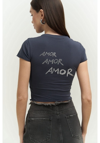 Mai Collection 2733 - El Amor Antrasit Penye Crop