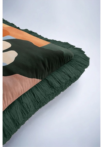 Soyut Çiçek Dekoratif Saçaklı Yastık Kılıfı-sanatsal Floral Boho Yeşil Siyah Püsküllü Kırlent Kılıfı Gizli Rota Ritüel Soyut Çiçek Dekoratif Saçaklı Yastık Kılıfı-sanatsal Floral Boho Yeşil Siyah Püsküllü Kırlent Kılıfı Gizli Rota Ritüel