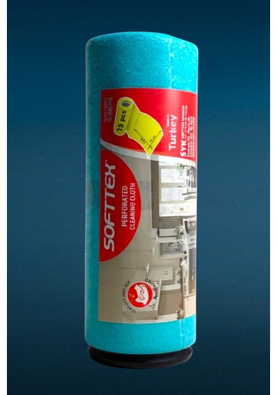 Technow Softtex 15 Kesimli Mavi Kopar Kullan Rulo Temizlik Bezi 27x30 Cm 1 Adet Rulo Pembe