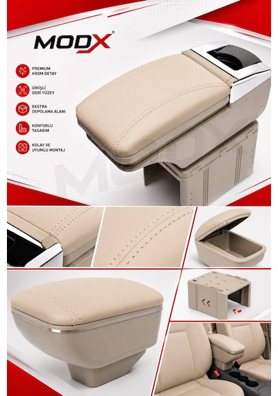 Ford Mondeo 2001-2007 Universal Sürgülü Kolçak - Kol Dayama A+ Bej
