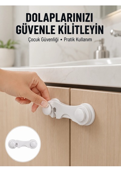 4 Adet Bebek Güvenlik Dolap Kilidi Çift Taraflı Bantlı Kolay Montajlı Emniyet Seti Yeni Nesil Renkli