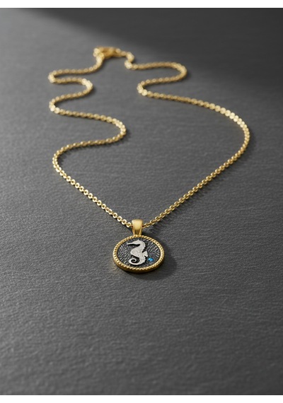G&a Jewels - Denizin Sırrı - 925 Ayar Oksitli Yaldız Altın Kaplama Gümüş Kolye Altın - Gümüş G&a Jewels - Denizin Sırrı - 925 Ayar Oksitli Yaldız Altın Kaplama Gümüş Kolye Altın - Gümüş