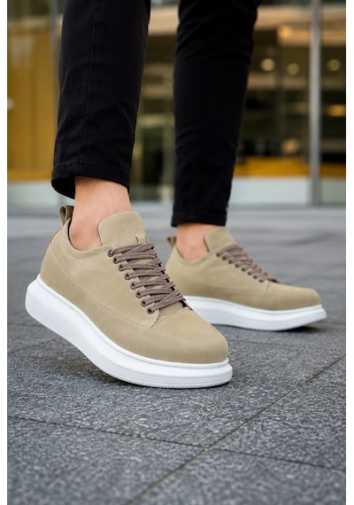 Mevese Lexa Süet Deri Erkek Günlük Sneaker Ayakkabı - Krem