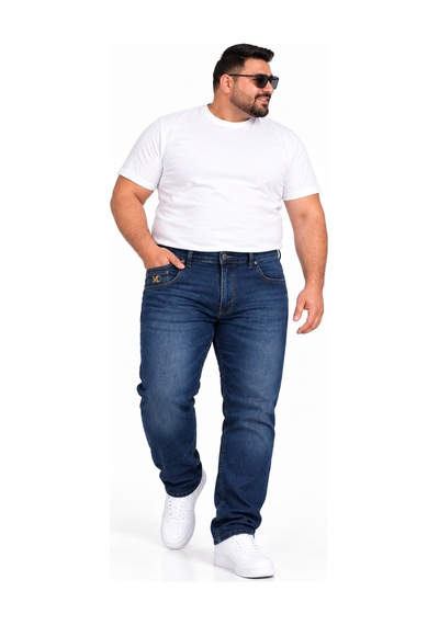 Annex Büyük Beden Cepli Boru Paça Erkek Denim Pantolon Kahverengi