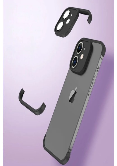 Apple Uyumlu iPhone 12 Kılıf 2 Parçalı Alt Üst Kamera Lens Korumalı Sert Silikon Kapak