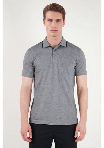 Buratti Pamuklu Regular Fit Göğüs Cepli Düğmeli Polo T Shirt Erkek Polo T Shirt 4565001 Koyu Siyah