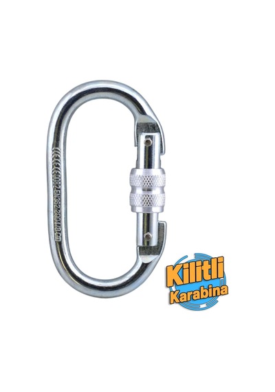 Ayrex Badem10 Oval Karabina Kilitli 10 Mm Kanca Paslanmaz Çelik Kilit Tırmanma Kamp Ekipman Tırmanış İp Askı Kili