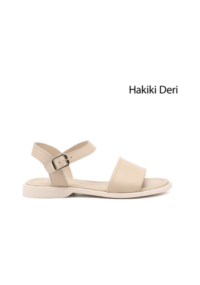 Gönderi(R) Gönderi R Kadın Bej Antik Bilek Bağlı Hakiki Deri Sandalet Dyza75645260