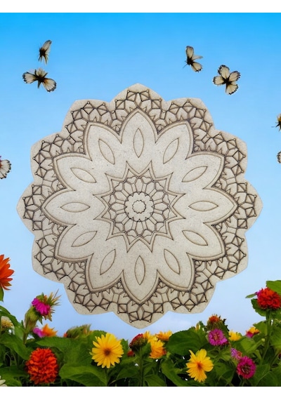 Mandala , 20 Cm 2'li Ahşap Hobi Boyama Setleri Model 4