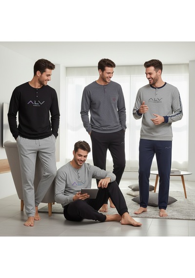 Bonbon Erkek Pamuklu Bohçalık Ve Çeyizlik 4 Adet 2'li Pijama Takımı Bb2484 Çok Renkli