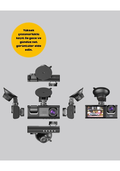 Hubrendy Tekno Full Hd Çift Yönlü Araç Kamerası Hareket Algılama Döngüsel Kayıt
