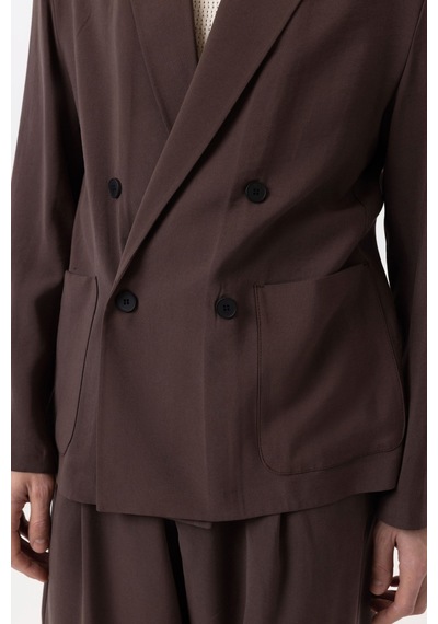 Antioch Relax Fit Diagonel İnce Erkek Blazer Ceket Kahve