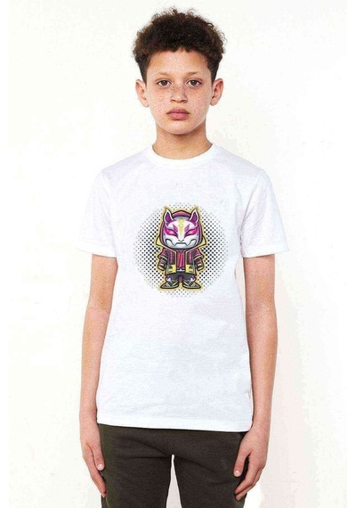 Tshirthane Fortnite Drift Baskılı Unisex Çocuk Beyaz T-Shirt (534798423)