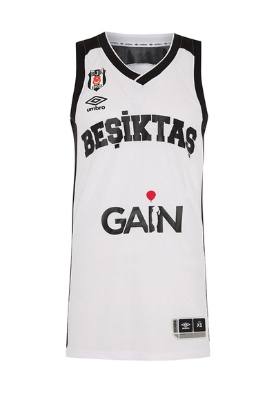 Beşiktaş Umbro Sponsor Baskılı Erkek Basketbol Forması Beyaz