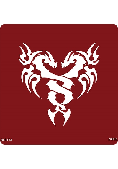 Airbrush Tattoo Sarmal Dragon Ejderhalar Yapışkanlı Stencil Süsleme Ve Boyama Kalıbı