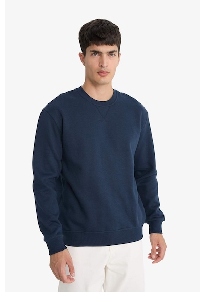 DeFacto Regular Fit Bisiklet Yaka Kalın Basic Düz Sweatshirt T3777AZ24AUNV71