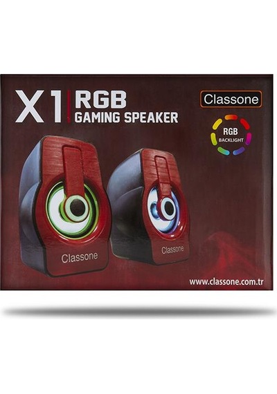 Classone Hoparlör 1+1 Usb Rgb X1 Red
