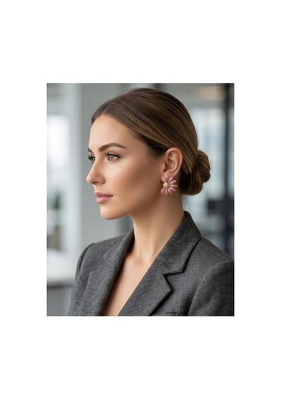Tarz Kombin Parçası Çiçek Model Küpe Çok Renkli Çok Renkli