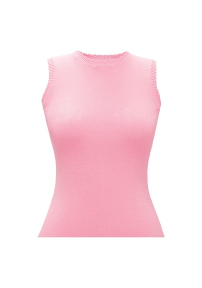 Qoolest Modern Fit Kolsuz Triko Bluz Kadın İnce Yapılı Bisiklet Yaka Pembe Qoolest Modern Fit Kolsuz Triko Bluz Kadın İnce Yapılı Bisiklet Yaka Pembe