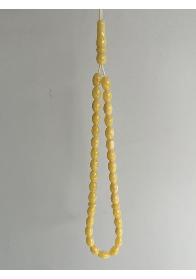 Oval Kesim Kokulu Toz Kehribar Tesbih 33lük 5mm A006