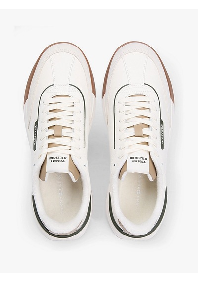 Tommy Hilfiger Fm0fm05721 Retro Runner Mix Leather Erkek Günlük Ayakkabı Beyaz