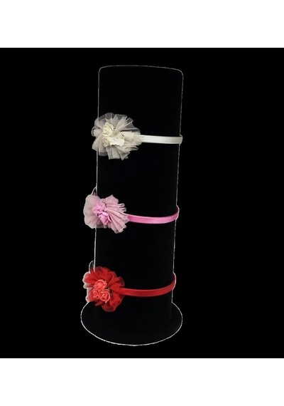 Dikine Süet Kumaş Siyah Renk 50 Cm Taç Standı