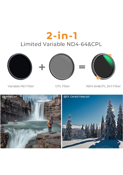 K&f Concept 82 MM Cpl + ND4-ND64 Varıable Nano-X Serisi 2 İn 1 Filtre